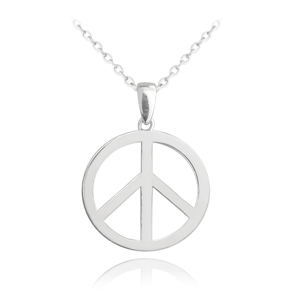 MINET Stříbrný náhrdelník PEACE