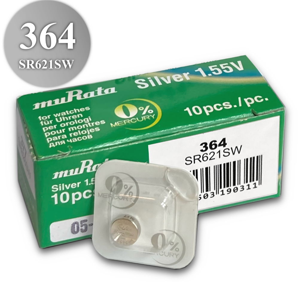 MURATA Baterie SR621SW / 364 Silver Oxide - 10ks
