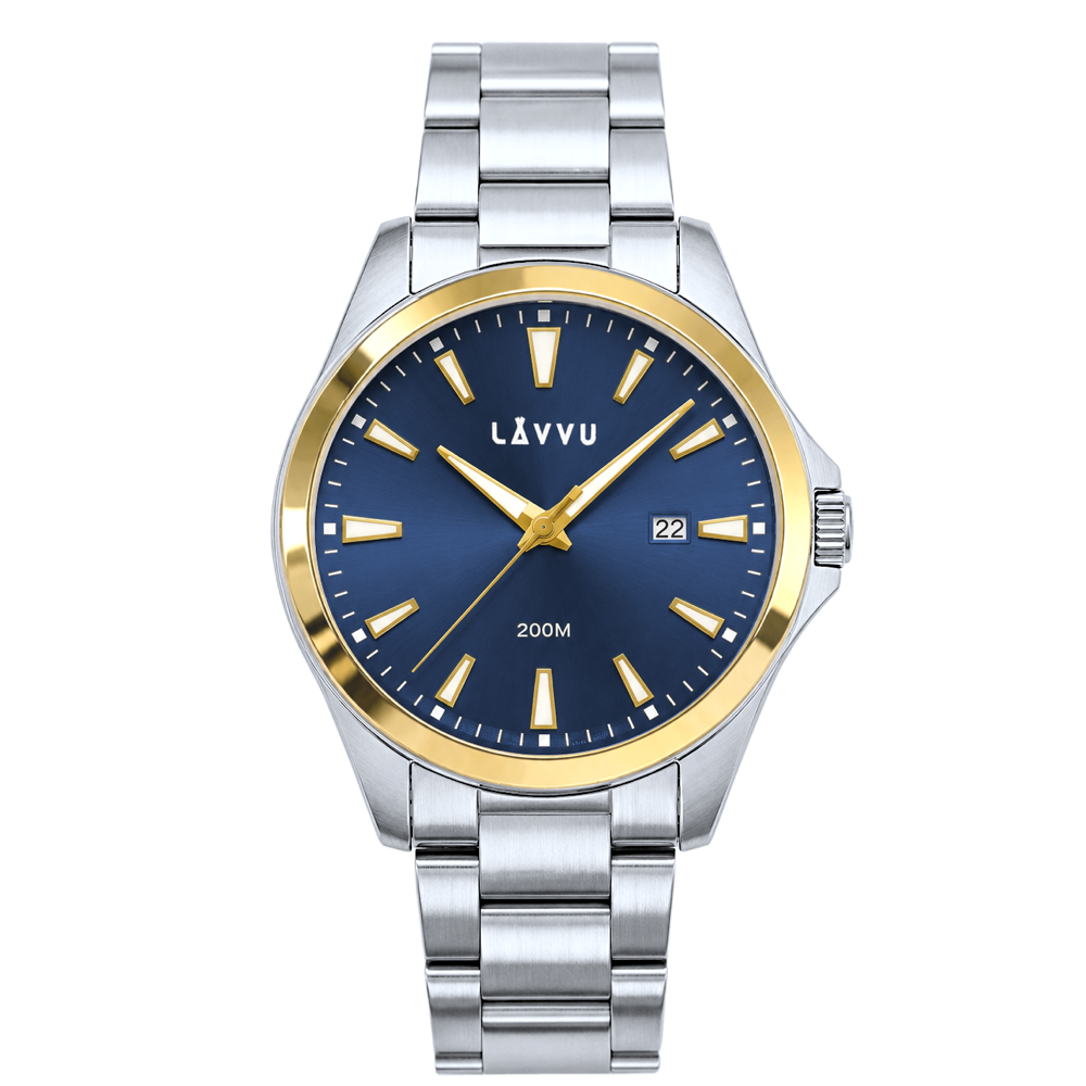 LAVVU 20 ATM Pánské hodinky ISBRYDER Gold-blue