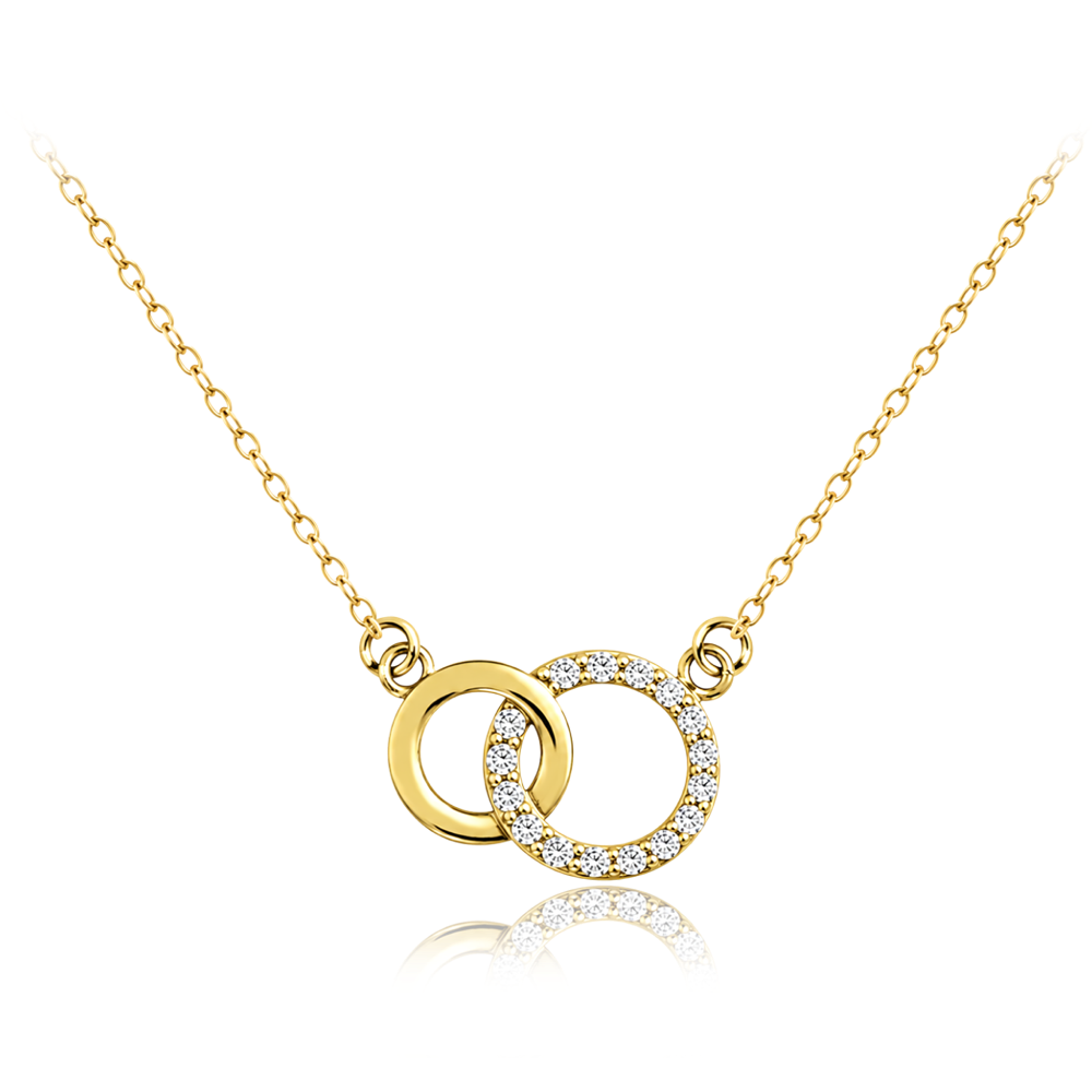MINET Gold necklace with white zircons Au 585/1000 1,65g