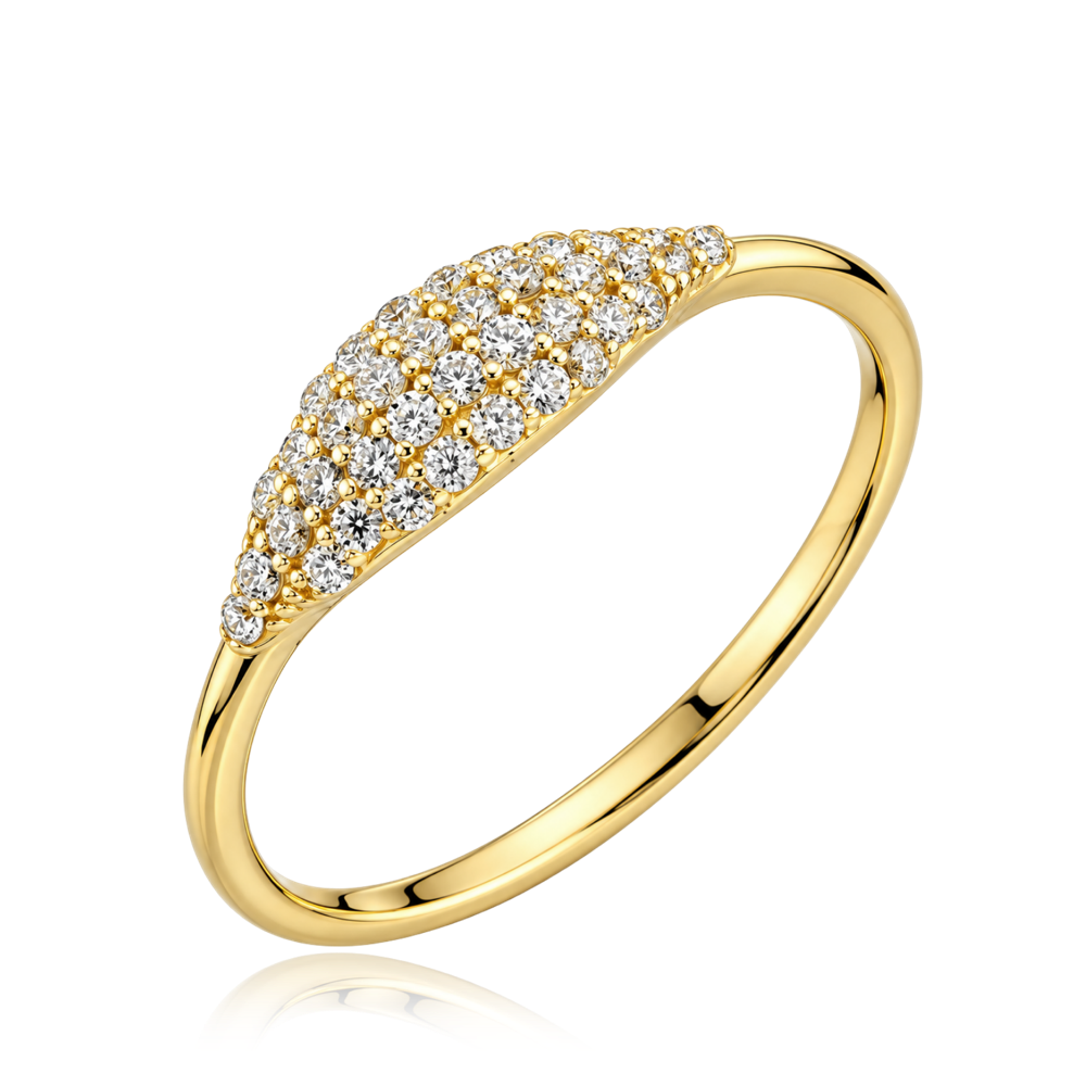 MINET Elegantní zlatý prsten se zirkonem Au 585/1000 vel. 57 - 1,65g